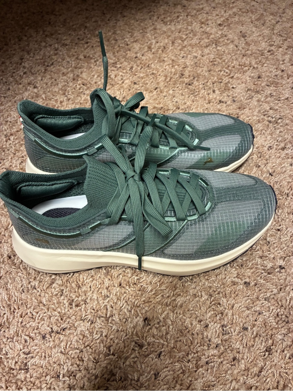 Tracksmith Eliot Range green sneaker. Size 9 women, 7.5 men.